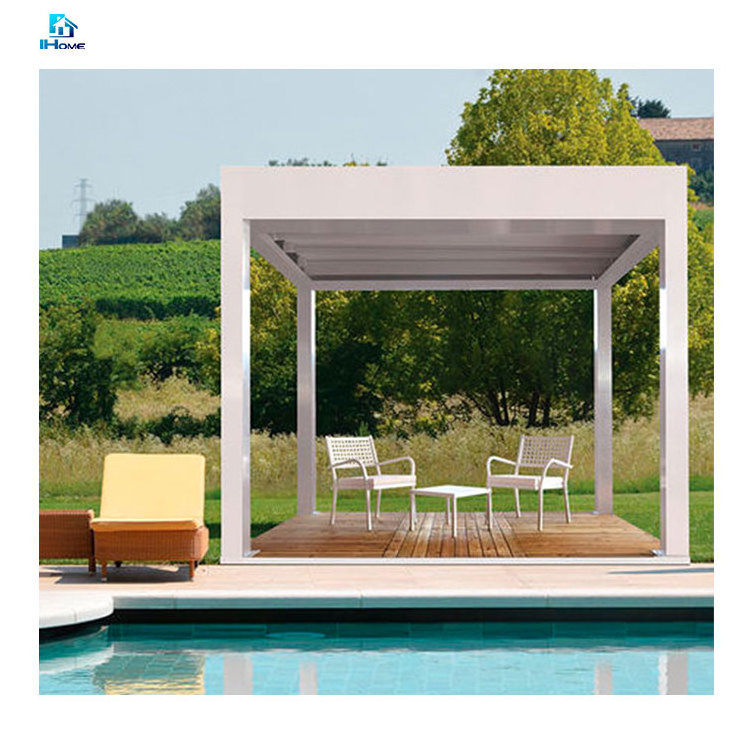 Customized Aluminum Louvre Motorized Pergola And Gazebos Outdoor Waterproof