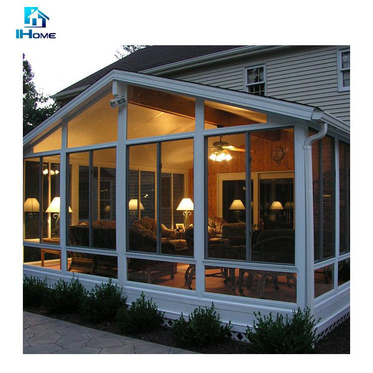 Sun Shades Roof Outdoor Retractable Roof Greenhouses Waterproof Veranda Sunroom Glass House Sunroom