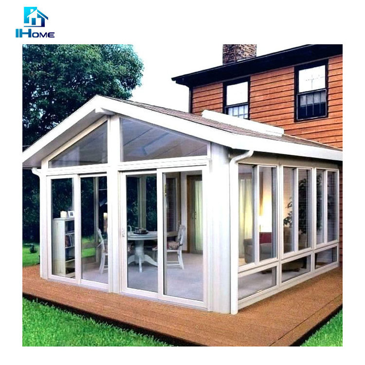 Sun Shades Roof Outdoor Retractable Roof Greenhouses Waterproof Veranda Sunroom Glass House Sunroom