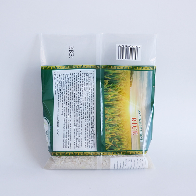 1kg 2kg 5kg sac de riz basmati rice grain pe lamination packing plastic rice packaging bag with printed custom design