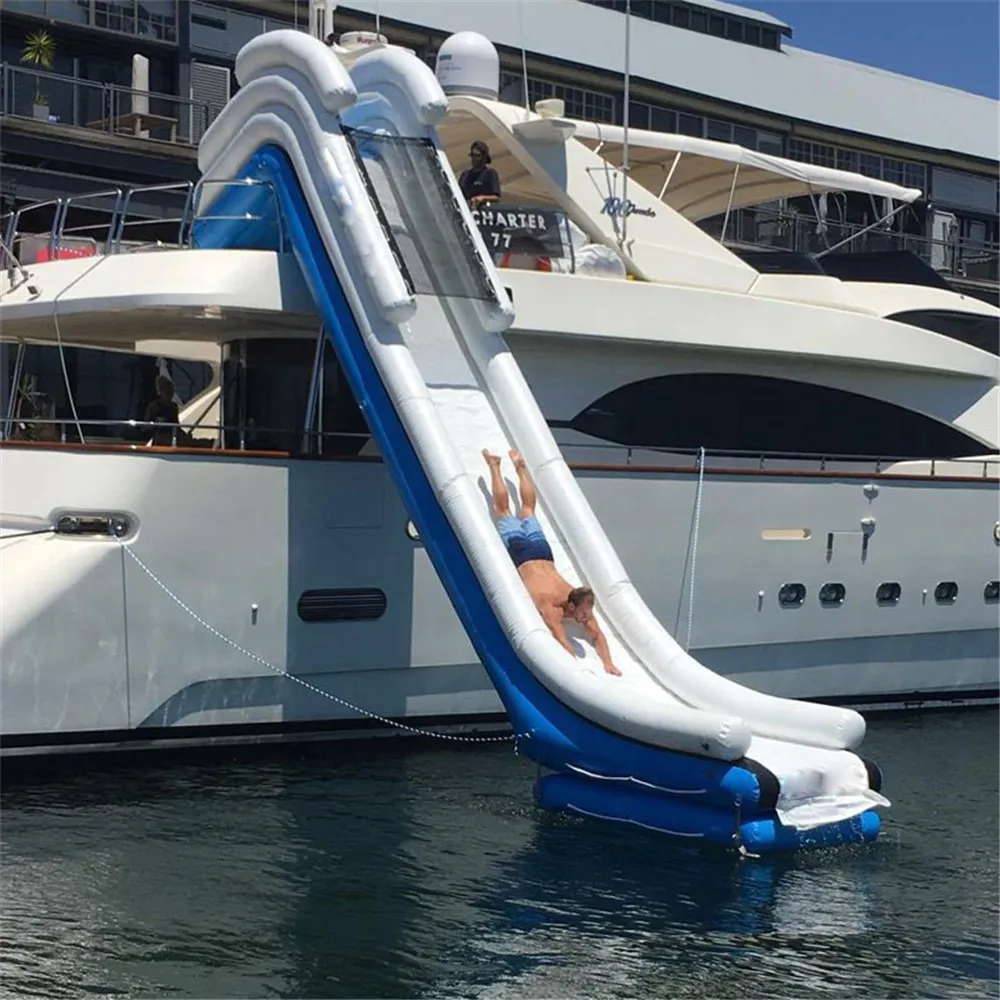 New design inflatable slide for yacht pontoon inflatable floating boat water sport water slide