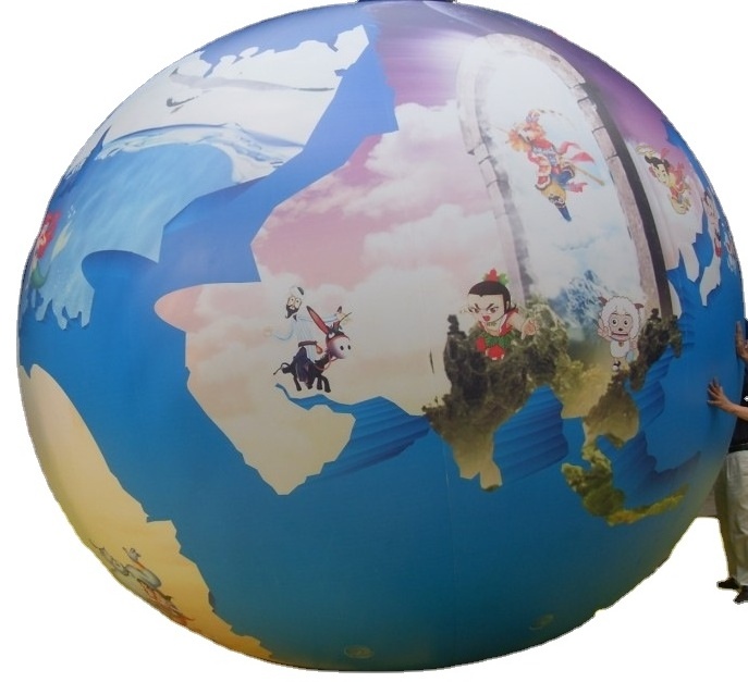 High Quality Factory Price Custom Logo Good Price PVC Advertising Giant Large Inflatable Helium Balloon terrestrial globe model