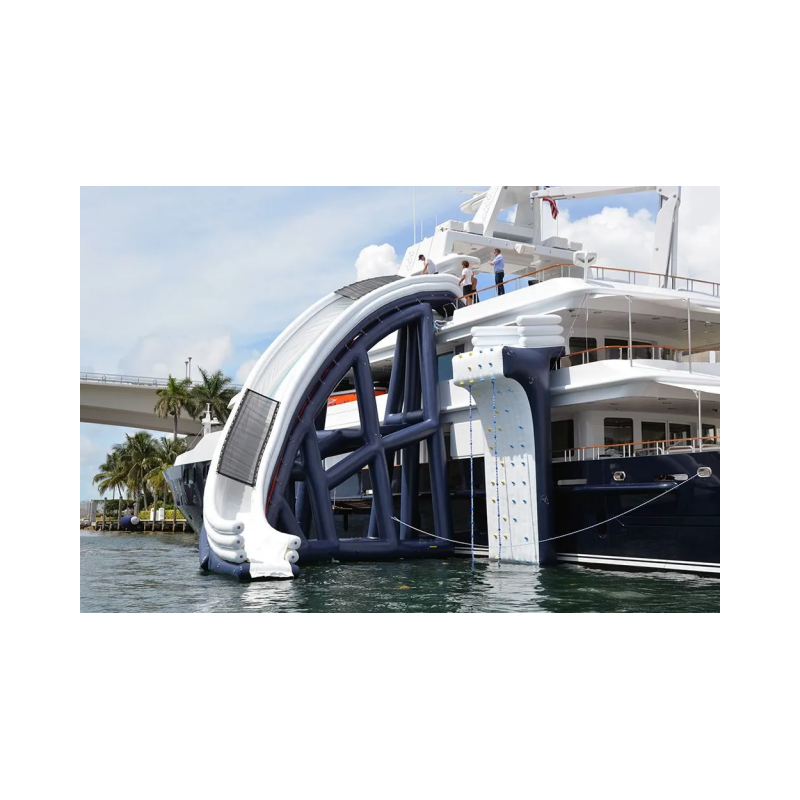 New design inflatable slide for yacht pontoon inflatable floating boat water sport water slide