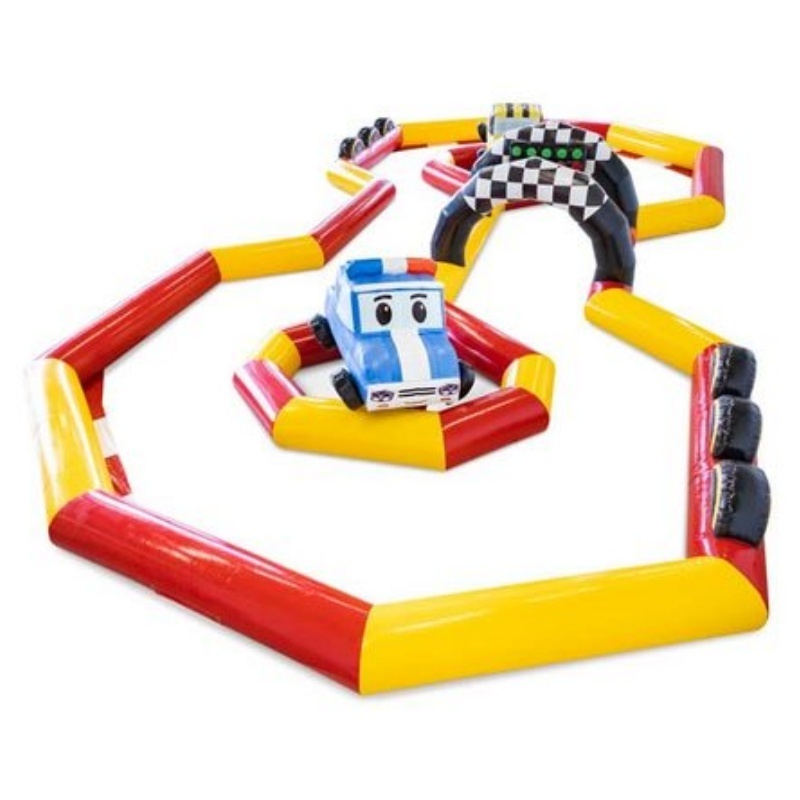 Kids car racing track mini inflatable bumper car venue race track for bumper cars go cart racing track