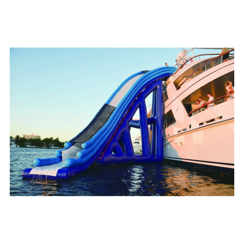 New design inflatable slide for yacht pontoon inflatable floating boat water sport water slide