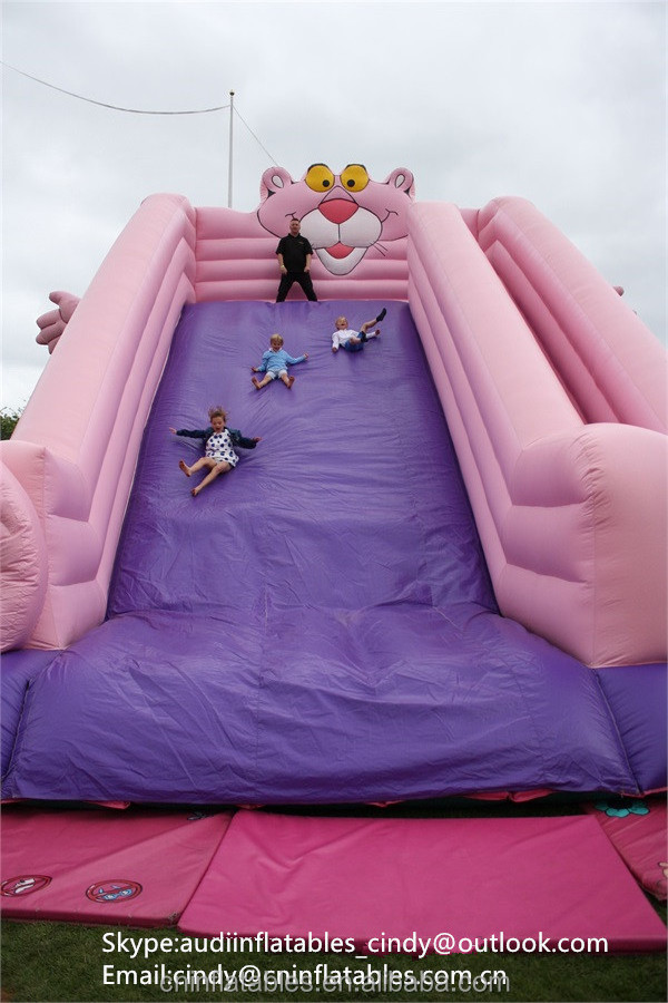 Pink Panther Inflatable Mega slide,Inflatable Dry Slide for kids