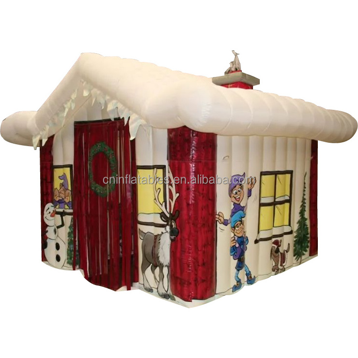 Wholesale business Inflatable new design Santa's Grotto Inflatable PVC santa grotto for sale Santa Claus Inflatable Castle