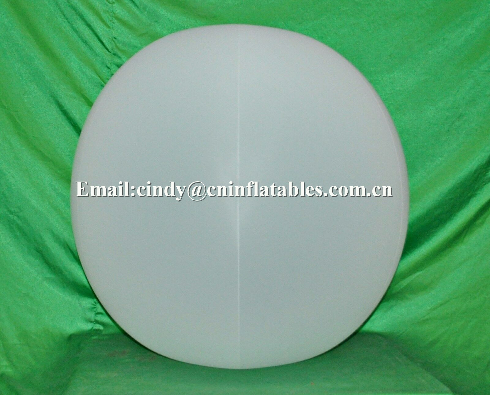 48in Inflatable OPAQUE WHITE Glow Stick-Sprinkler Beach Ball with CLEAR FROST TUBE