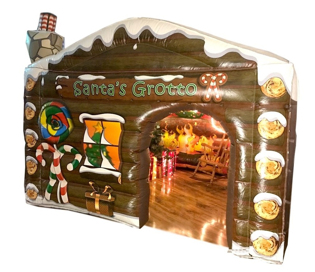 Wholesale business Inflatable new design Santa's Grotto Inflatable PVC santa grotto for sale Santa Claus Inflatable Castle