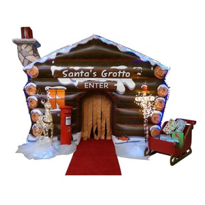 Wholesale business Inflatable new design Santa's Grotto Inflatable PVC santa grotto for sale Santa Claus Inflatable Castle