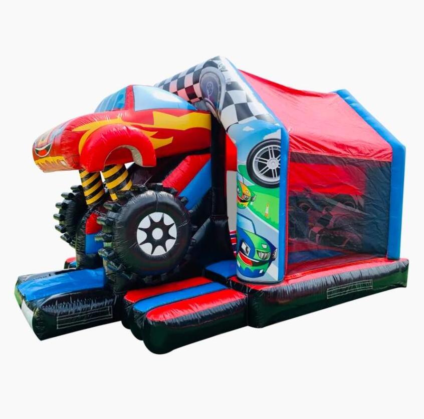 Commercial Inflatable Monster Truck Bounce House Inflatable Car Shape Bouncer Slide Combo