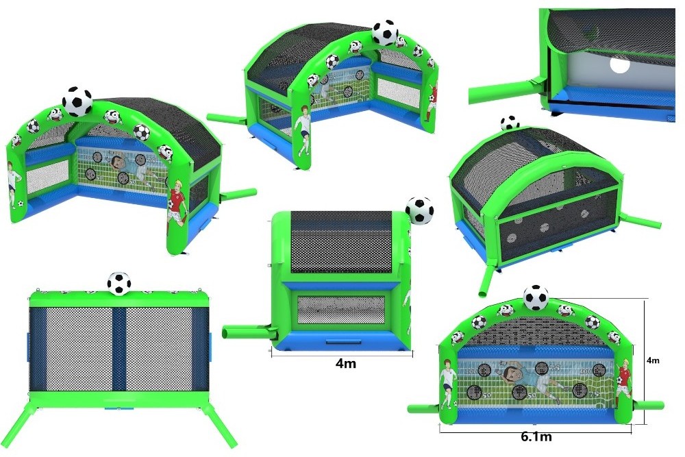 20x13x13ft - Giant arched Football Penalty shootout inflatable soccer shooting cage