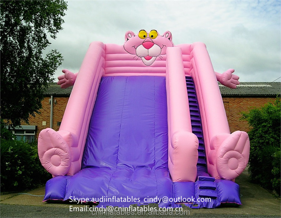 Pink Panther Inflatable Mega slide,Inflatable Dry Slide for kids