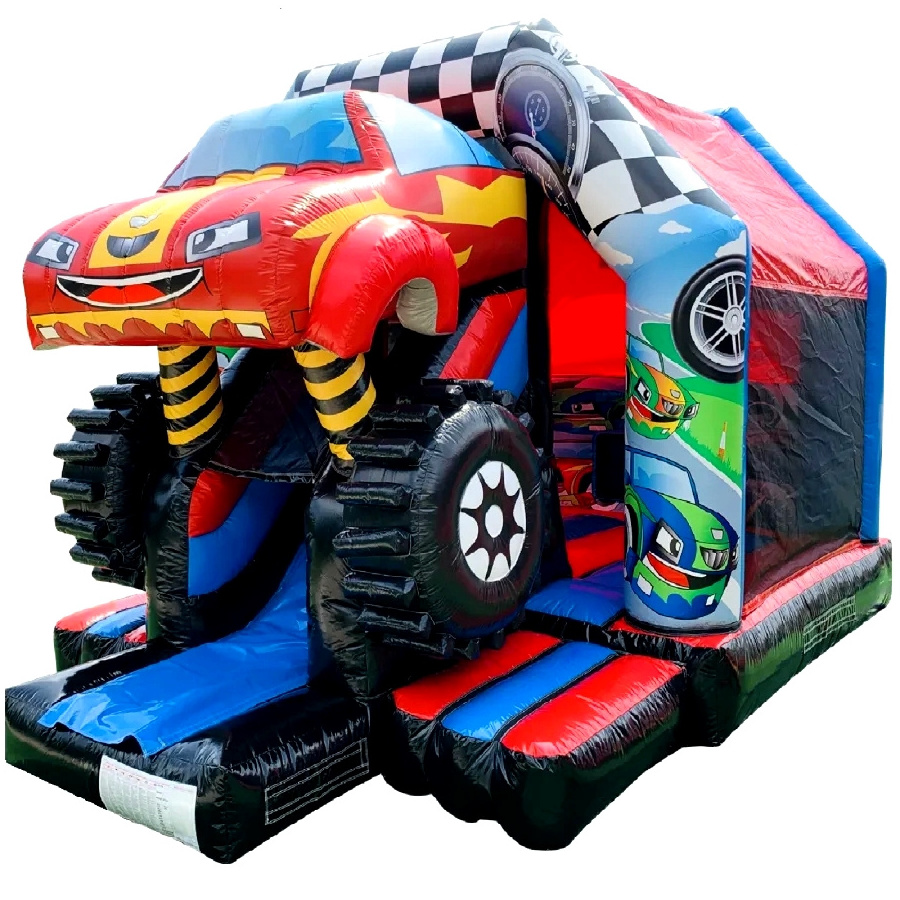 Commercial Inflatable Monster Truck Bounce House Inflatable Car Shape Bouncer Slide Combo