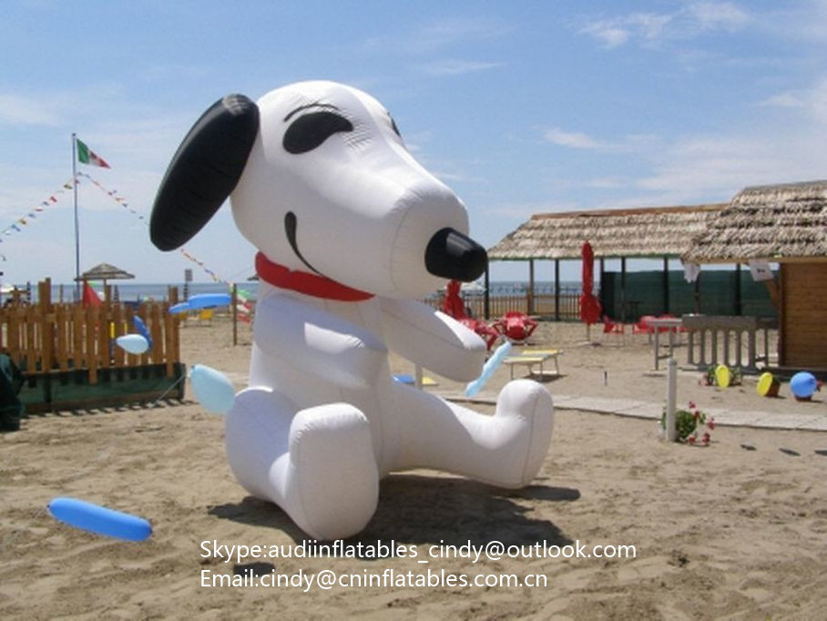 white inflatable cartoon snoopy outdoor decoration cartoon inflatable dog snoopy for sale