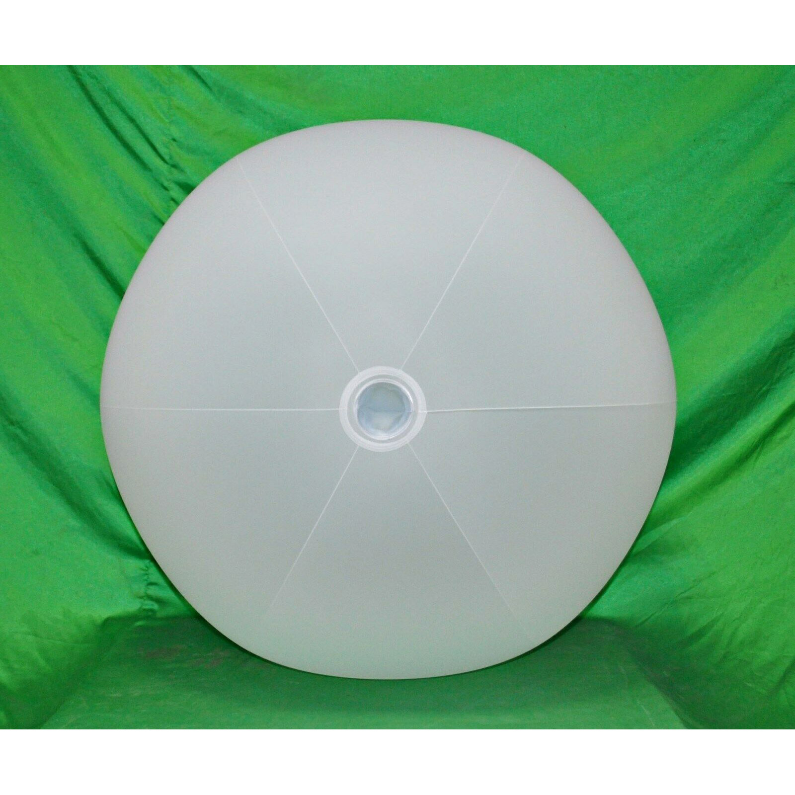 48in Inflatable OPAQUE WHITE Glow Stick-Sprinkler Beach Ball with CLEAR FROST TUBE