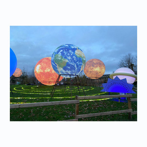 decoration lanterns inflatable earth custom globe LED lighting sphere planets ball for sale