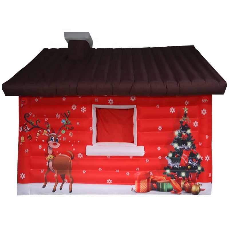 Wholesale business Inflatable new design Santa's Grotto Inflatable PVC santa grotto for sale Santa Claus Inflatable Castle