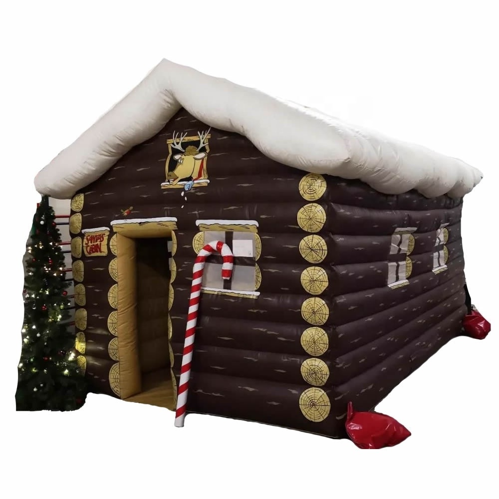 Wholesale business Inflatable new design Santa's Grotto Inflatable PVC santa grotto for sale Santa Claus Inflatable Castle