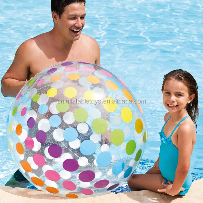 Outdoor water beach ball children inflatable colorful transparent beach ball