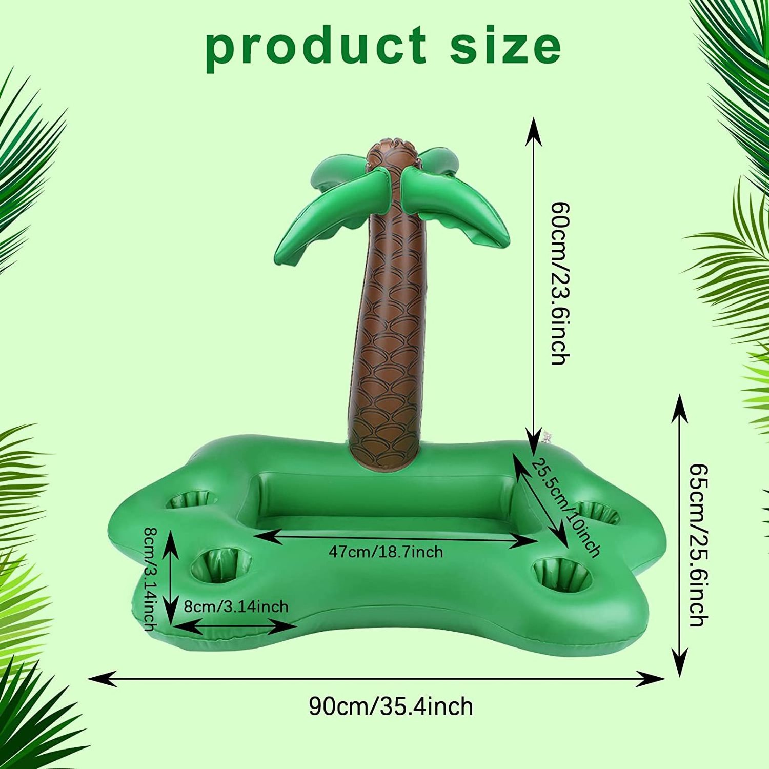 Floating Drinking Holder Inflatable Palm Tree Pool Floats Inflatable Coasters  for Kids Adults Summer Swim Pool Accessories