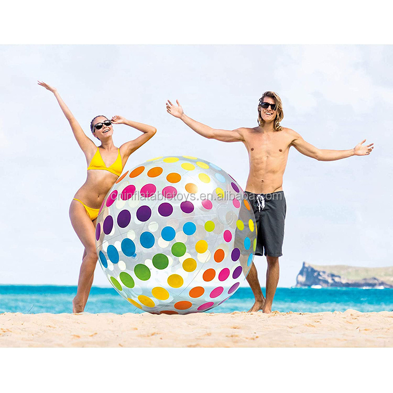 Outdoor water beach ball children inflatable colorful transparent beach ball