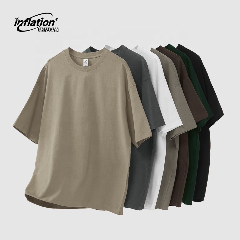 INFLATION gsm Cotton T-shirt men Heavyweight unisex Streetwear custom men's Oversized tshirt