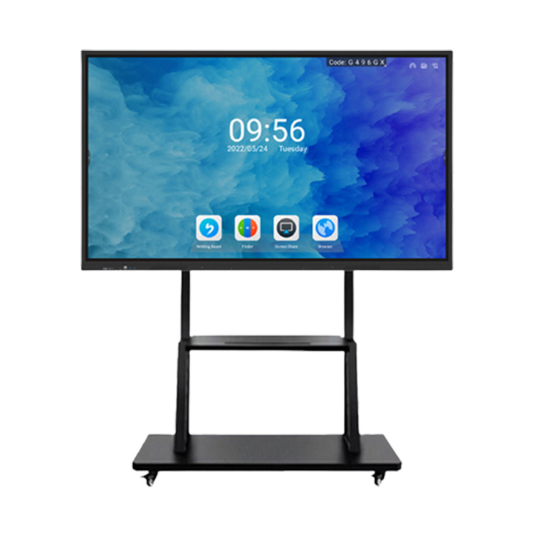 Teaching 4K 55 inch wll mount Multimedia Flat Panel Touch screen smart board All In One Pc Interactive Whiteboard