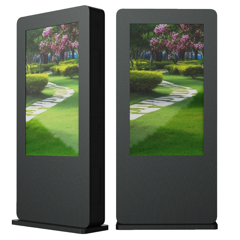 Outdoor Portable Standing Lcd Display Touch Screen Digital Signage With Fan Cooling System