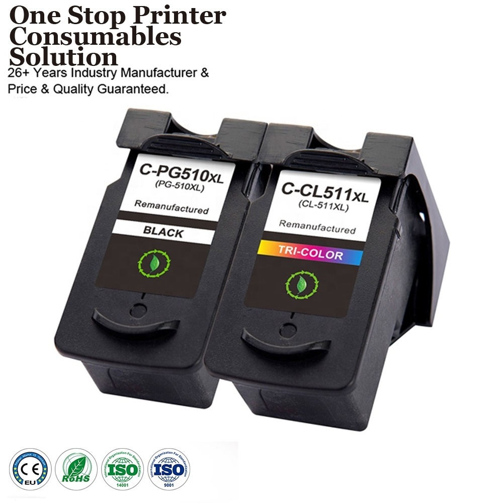 INK-POWER PG-510 PG510 PG 510 CL-511 CL511 CL 511 Remanufactured Black Inkjet Ink Cartridge for Canon IP2700 MP280