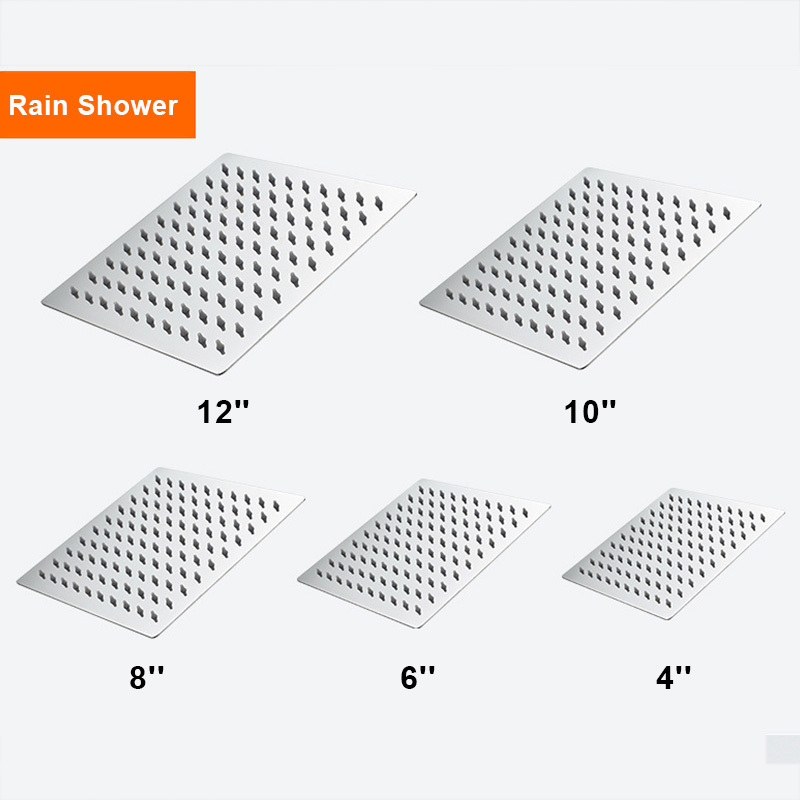 ROVATE Factory Outlet Luxury 304 Material Chrome Plating Rain Shower System Stainless Steel Shower Head