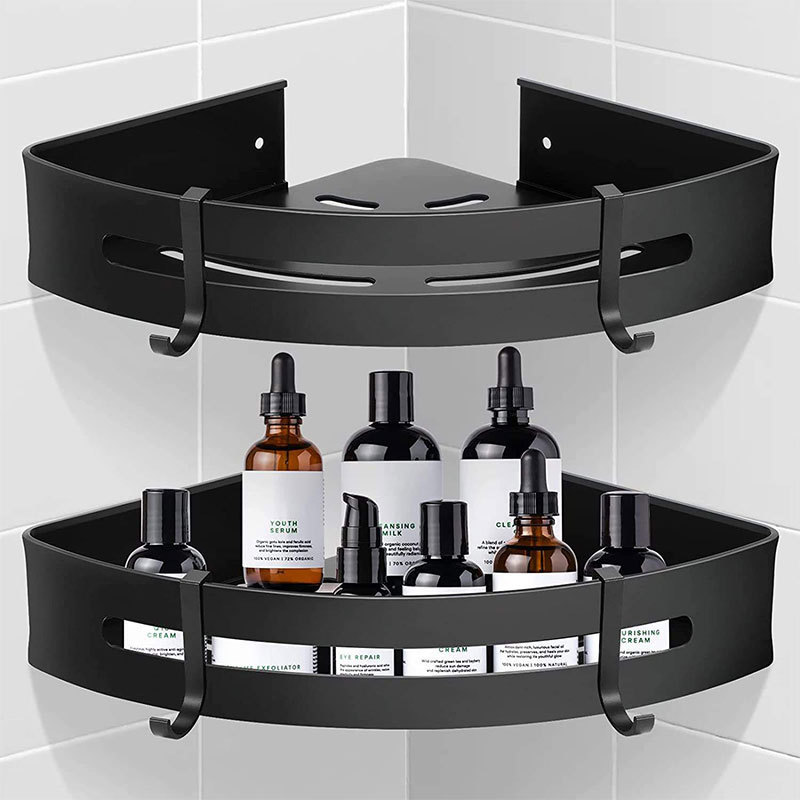 ROVATE black bathroom shelf wall bathroom shower Corner shelf  organizer