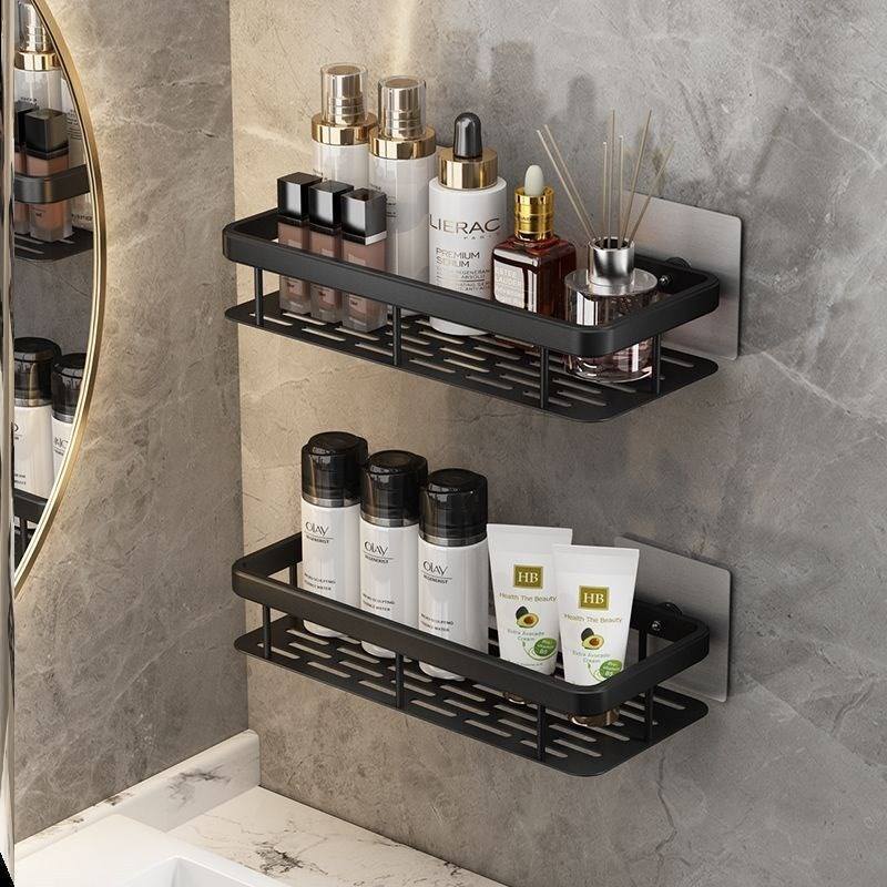 Shower Caddy Corner Storage Shelf Wall Mounted Self Adhesive Kitchen Corner Racks Bathroom Double Shelves