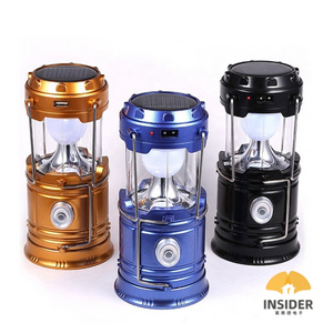 Wholesale Portable Multi Function Outdoor Solar Powered Rechargeable Eco Friendly Collapsible Pop Up LED Solar Camping Lantern