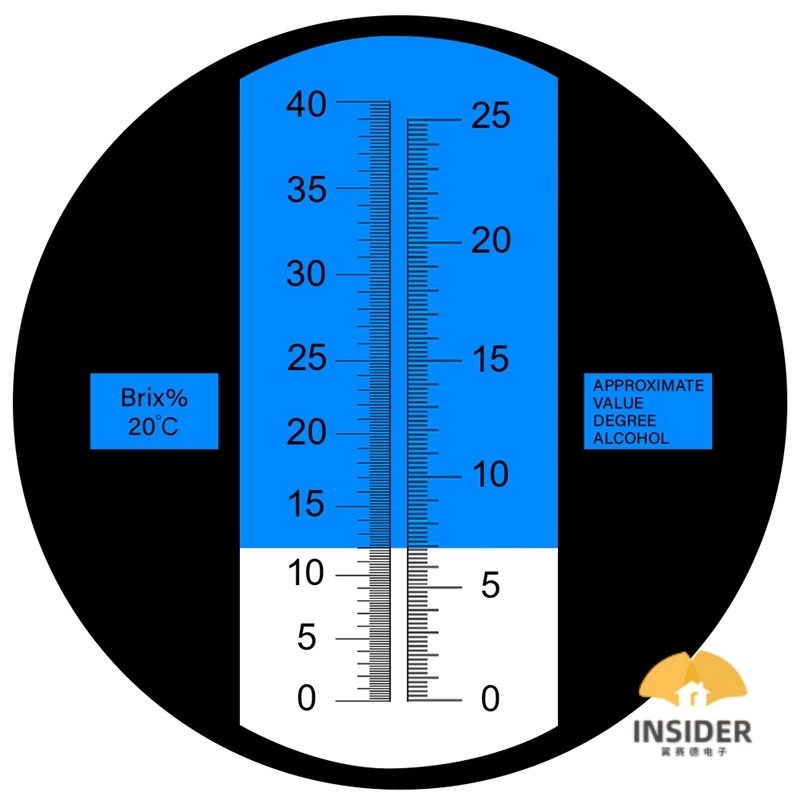 Hand-Held  Brix Refractometer 0-40% Brix 0-25% Wine Wort Refractometer Beer Fruit Juice Wine Sugar Refractometer