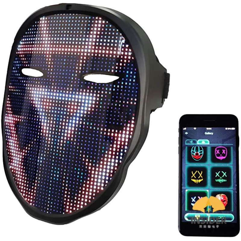 Face Changing Shining Mask, USB Rechargeable Led Screen Mask