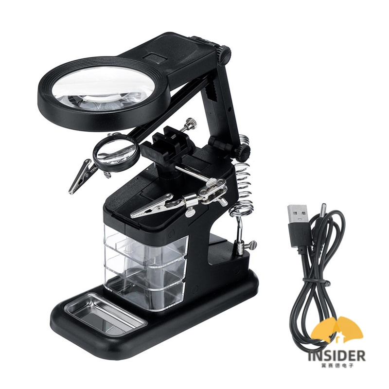 Durable Soldering Iron Station Stand Welding Magnifying Glass Clip Clamp 3 Hand Helping Desktop Magnifier Soldering Repair Tool