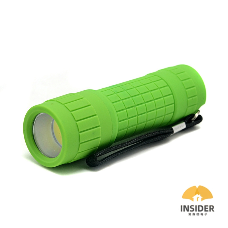 Portable Multicolor Dry Battery 100 Lumen High Bright Mini Torch Light Led Flashlight 3w Cob Rubber Plastic Led Torch Light