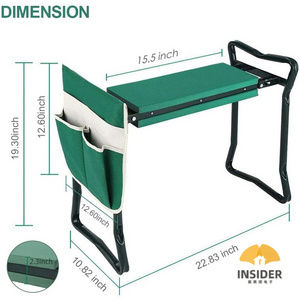 Garden Kneeler And Seat Stool Heavy Duty Garden Folding Bench With Large Tool Pocket And Soft EVA Kneeling Pad