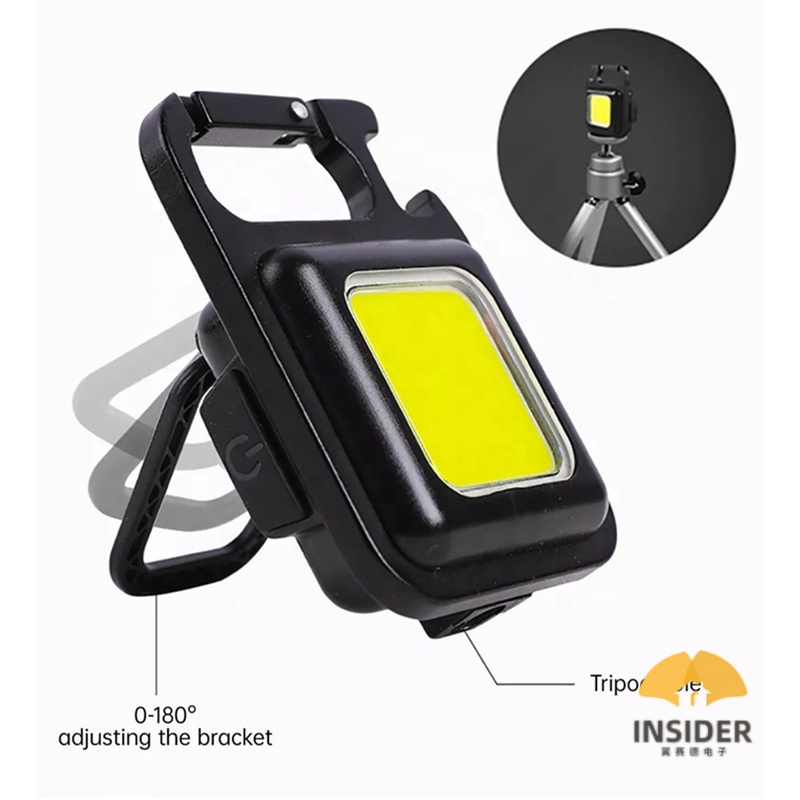 Rechargeable 4 Light Modes Portable Pocket Light Keychain Mini Flashlight With Bottle Opener,Magnet Base,Folding Bracket