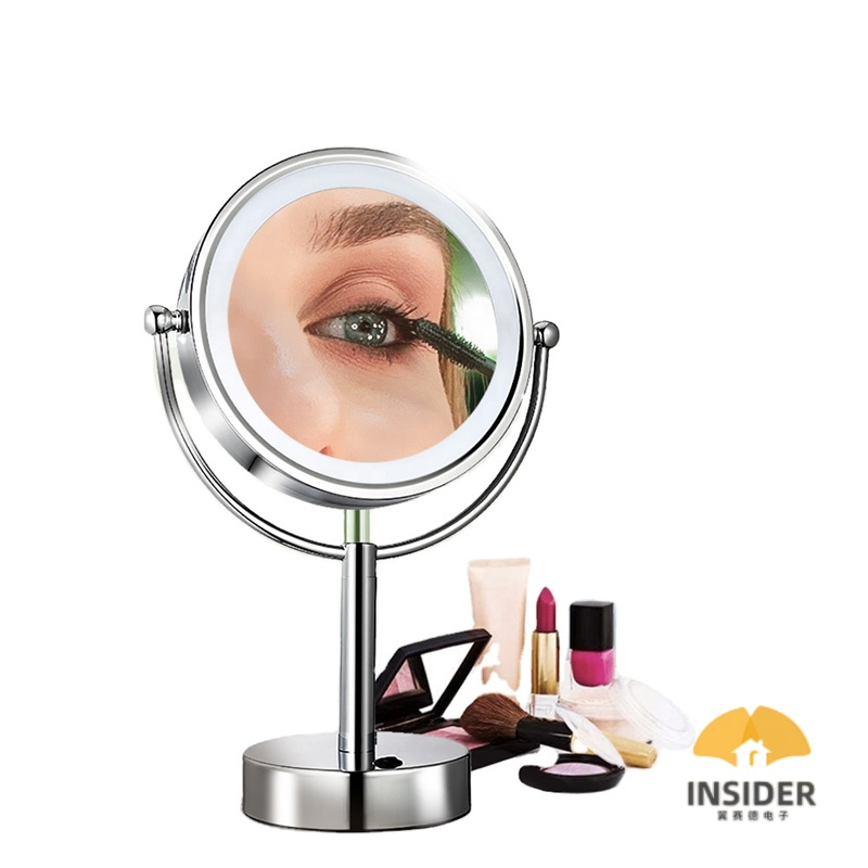 20X 10X Magnifying Illuminated Cosmetic Vanity Makeup Mirror With Adapter And Lights