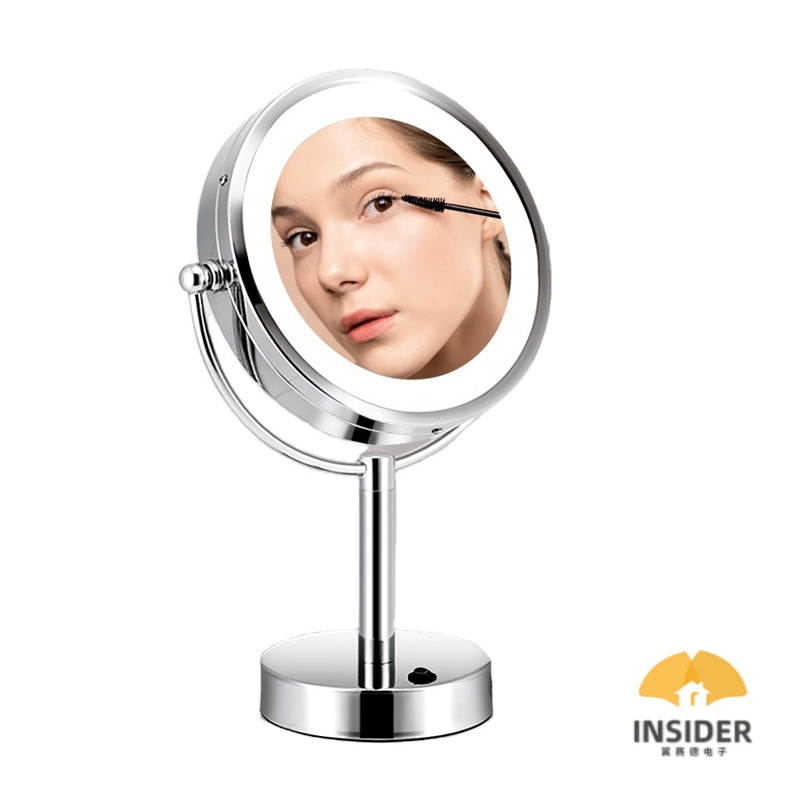 20X 10X Magnifying Illuminated Cosmetic Vanity Makeup Mirror With Adapter And Lights