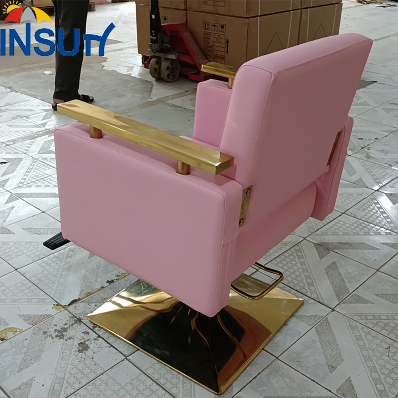 Insun Hair Salon Furniture Pink Color Modern Hairdressing Barber Styling chair for Beauty Salon