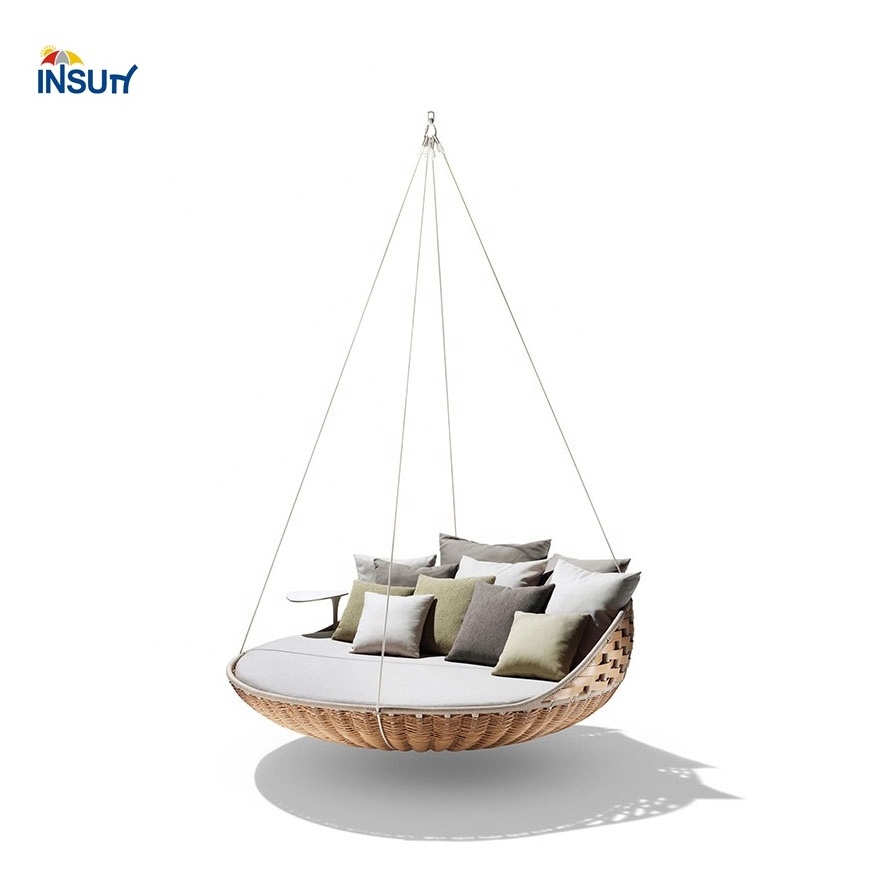 Outdoor Hanging Chair Patio Swings Rattan Egg Hanging Daybed Swing Sun Bed