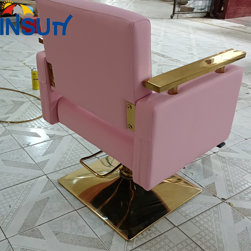 Insun Hair Salon Furniture Pink Color Modern Hairdressing Barber Styling chair for Beauty Salon