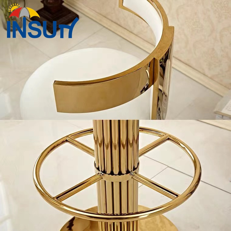 Hot sale manicure chairs modern stainless steel bar counter high round chair cafe high leg sofa