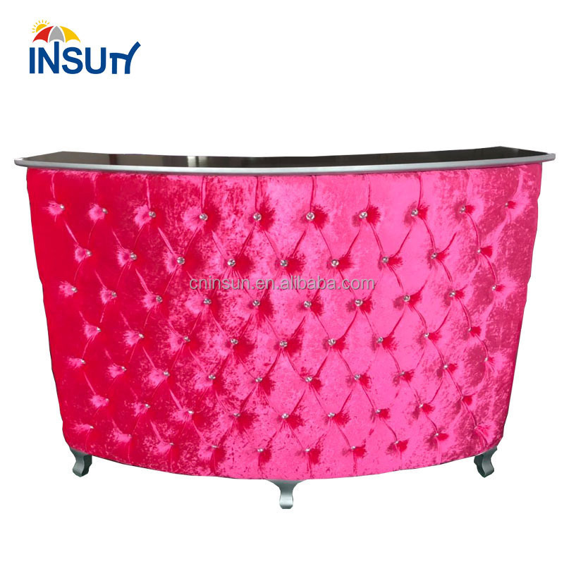 Light luxury modern design small cashier bar nail salon beauty shop universal pink reception desk for sale