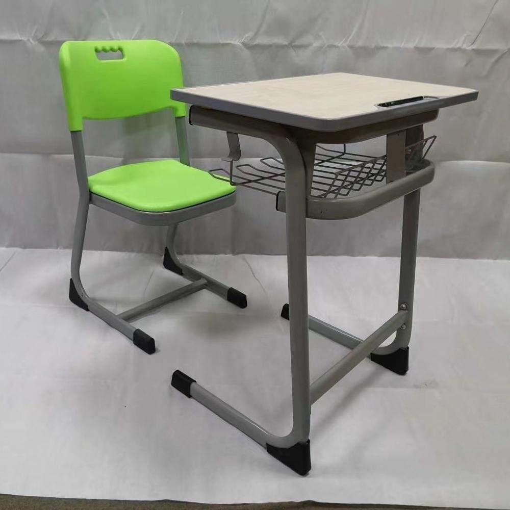 School Furniture Cheap Single School Desk Chair Metal Carton Modern Iron Tube School Furniture Wooden Bench Table 10 Sets