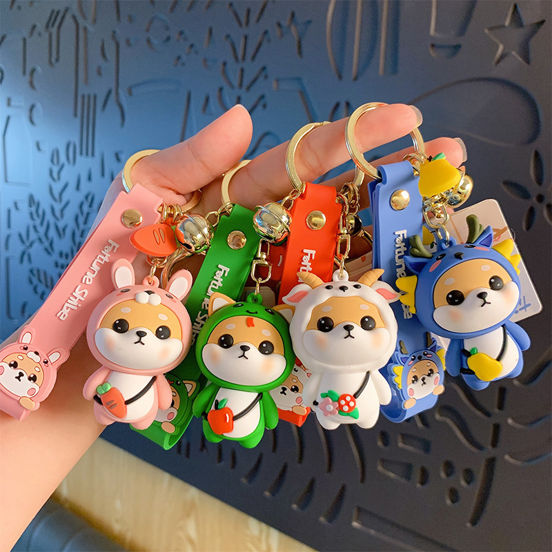 Cartoon Chinese Zodiac Shiba Inu Keychain Cute Shiba Inu Doll Keychain Female Couple Children Backpack Keychain Birthday Gift