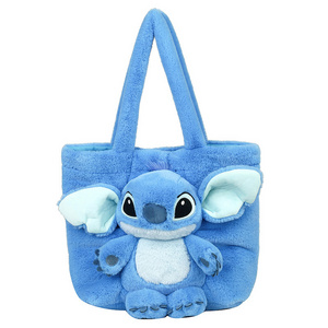 Stitch Backpacks Stuffed Plush Dolls Cartoon Blue Lilo & Stitch Plush Backpack Cute Stitch Bag Backpack strawberry bear